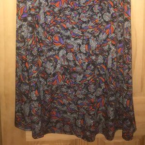 BNWT Black Colorful Feathers Maxi Skirt Lularoe S 6-10 Red Blue Purple White